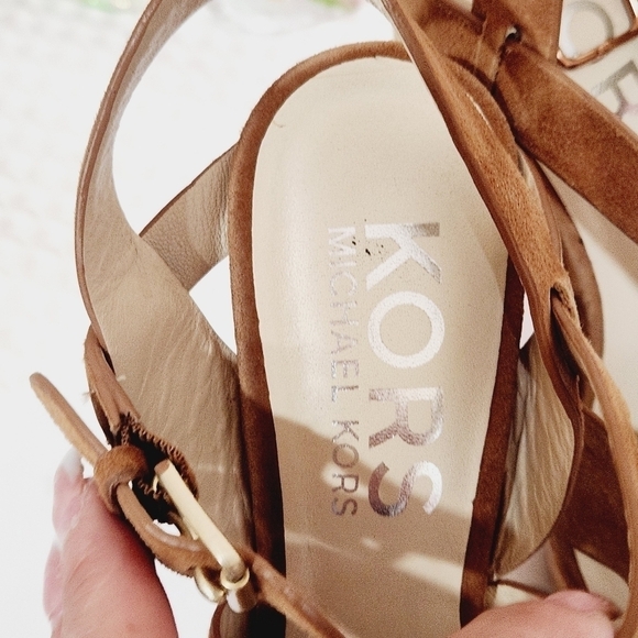 Michael Kors Adair Brown Suede Cork Platform High Heel Sandals Sz. US 6.5 M - Picture 8 of 10